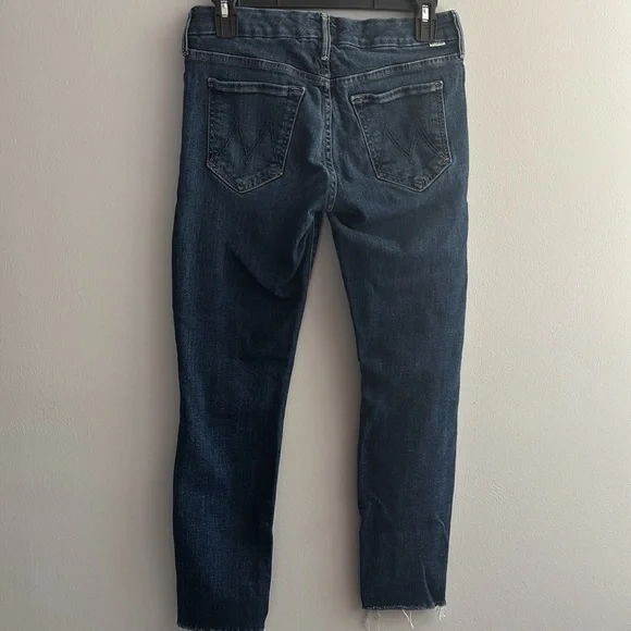 Mother denim Looker Ankle Fray cropped mid rise raw hem jeans color Girl Crush - Picture 6 of 9